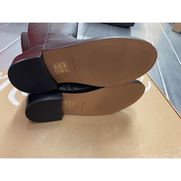 Madewell Tall Drumgold Riding Boots Womens‎ Size 6 Black Vachetta Leather NWB - Picture 8 of 11